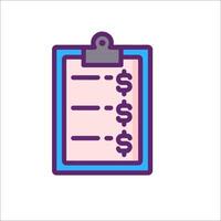 A clipboard with a dollar sign on it vector