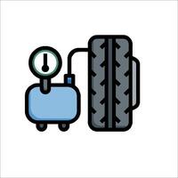 A tire pressure gauge and a valve on a white background vector