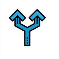 A blue arrow pointing to the left and right vector