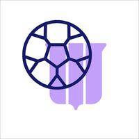 A purple soccer ball on a white background vector