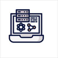 A laptop with a computer and a computer icon vector
