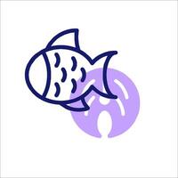 A fish with a circle around it vector