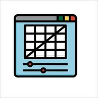 A computer screen with a graph on it vector