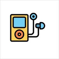 A colorful mp3 player icon on a white background vector