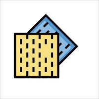 A square of cloth with a blue and yellow square vector