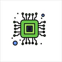 A computer chip icon on a white background vector