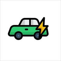 A green car with lightning bolt on it vector