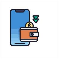 Mobile wallet icon vector