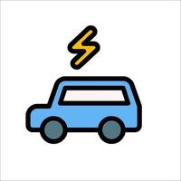 A car with lightning on top of it vector