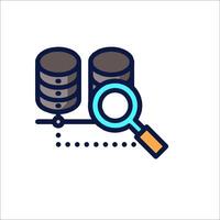 A magnifying glass is pointing at a data storage vector