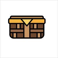 A wooden chest icon on a white background vector