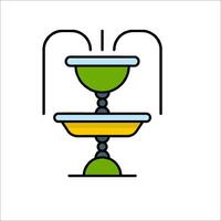 A water fountain with two bowls on top vector