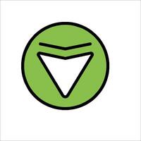 A green arrow with a black arrow in the middle vector