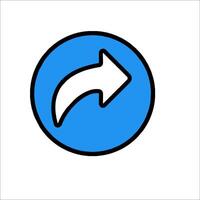 A blue circle with an arrow pointing to the left vector