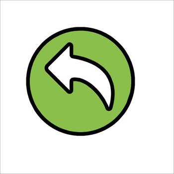A green circle with an arrow pointing to the left vector