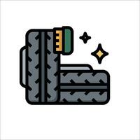 A tire with a star on it vector