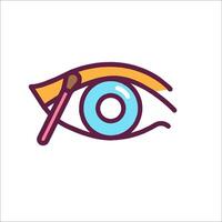 Eye with brush icon vector