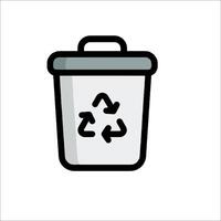 A trash can with a recycling symbol on it vector