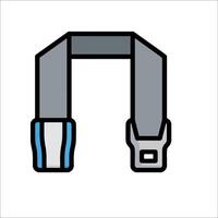 A belt with a blue and gray strap vector