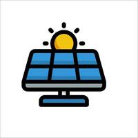 A solar panel with the sun shining on it vector