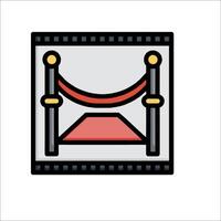 A film reel with a red ribbon on it vector