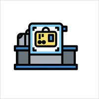 A machine with a bag on it in a line vector