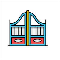 A colorful playground swing icon vector
