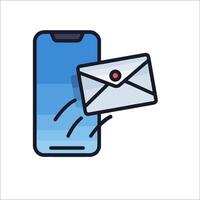 An email is being sent to a phone vector