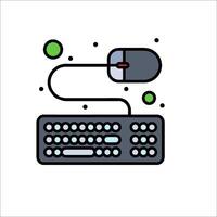Computer keyboard and mouse icon illustration vector