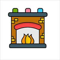 Fireplace icon illustration vector