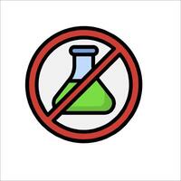 A no science sign with a flask in it vector