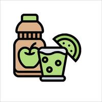 A juice and a bottle of apple juice vector