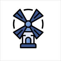 A blue windmill icon on a white background vector
