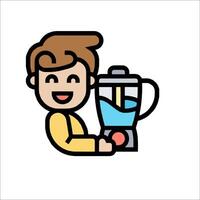 A cartoon man holding a blender vector