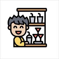 A cartoon man in a bar with a drink vector
