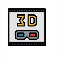 3d movie icon illustration vector