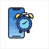 A phone with an alarm clock on it vector