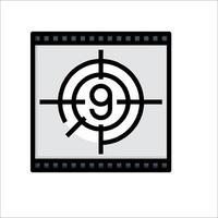 A film strip with the number 9 on it vector