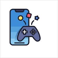 A smartphone with a game controller and a controller vector