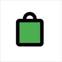 A green shopping bag icon on a white background vector