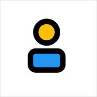 A person with a blue and yellow icon vector