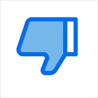 A blue thumb down icon on a white background vector