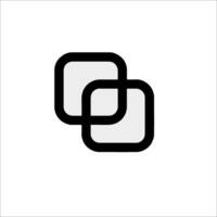 A black and white logo with two squares vector