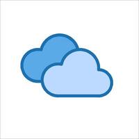 A cloud icon with two blue clouds vector