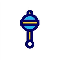 A blue and yellow icon of a bell vector