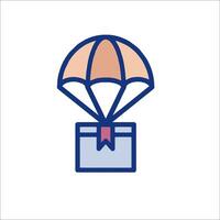 A parachute with a box on top vector