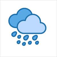 A blue cloud with rain drops on it vector