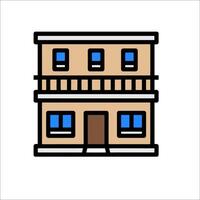 A building icon with a balcony and windows vector