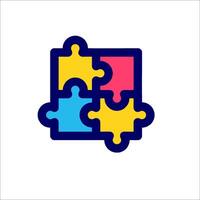 A colorful puzzle piece icon vector