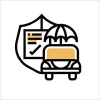 A car with an umbrella and a sign that says insurance vector